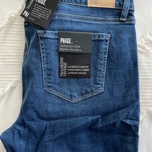 Paige Blue Mid Rise Ultra Skinny Jeans